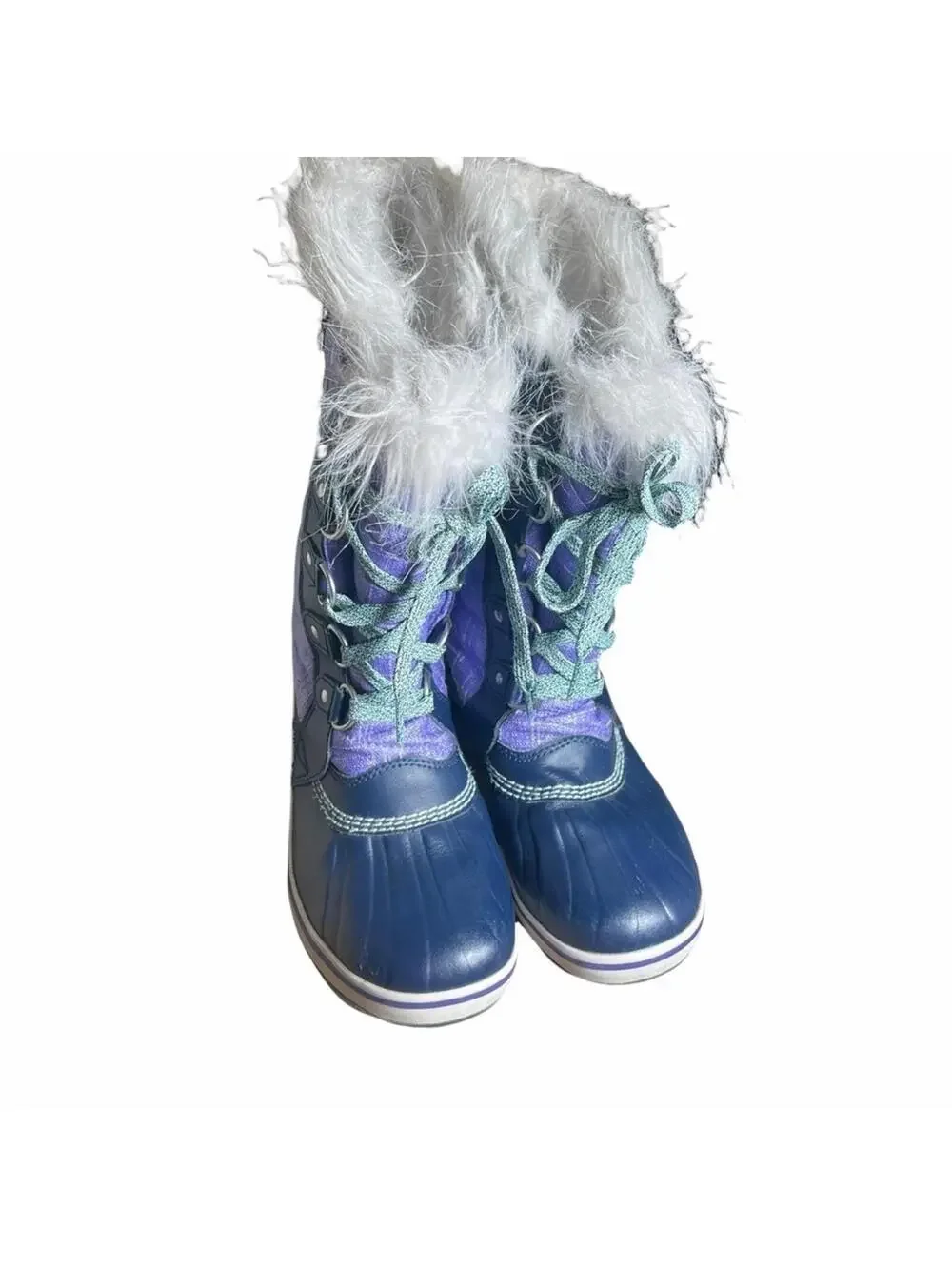 SOREL Youth Tofino II Waterproof Winter Snow Boots - Purple & Navy Blue (Size 5)